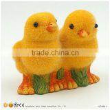 Flocking Adhensive Decorative Ceramic Chickens