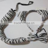 Cosplay Party Dress Up Plush Fluffy Bunny Rabbit Tiger Zebra Panther Cat Ears Fabric Hairband thumbnail-5