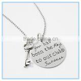 Teacher Heart Stainless Steel Necklace with Pearl