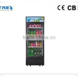 commercial supermarket refrigerators outside condenser with handle and key 310L VSC-310 glass door refrigerator With CE
