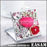 Luxury Lip Design Square Small Promotional Double Sided Personalized Handheld Mirror