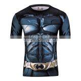 Avengers Captain America/Spiderman/Bat Man Justice Superhero Clothing Apparel Men's Sports Running Tights Slim 3D Printing Shirt thumbnail-3