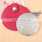 High Quality Fancy Metal Alloy Flexible Round One Side No Foldable Diamante Personalized Pocket Mirror/cosmetic Mirror thumbnail-1