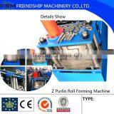 Z Purlin Roll Forming Machine 15m/min 3mm Thickness