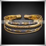 Yiwu Twisted Bracelet Jewelry Gold Plated Cuff Adjustable Custom Bangle thumbnail-1