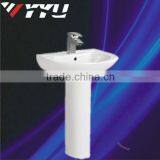 Sanitary Ware Ceramic Basin With Pedestal Single Hole Wash Basin Cheap Bathroom Basin P001