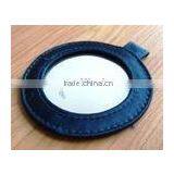 Fancy Round Leather Mirror