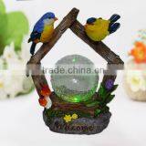 New Product Solar Resin Bird Glass Ball Lighting thumbnail-2