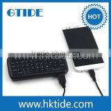 Newest 2 in 1 Ultra Portable Wireless Keyboard Power Bank and Portable Bluetooth Keyboard for Smartphone Black