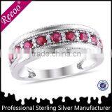 Vitage Bijouterie Crown Design Ruby Ring, 925 Silver Ring thumbnail-1