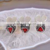 Nature Labradorite / Freshewater Pearl / Red Coral / Turquoise Gemstone Druzy Ring Wholesale thumbnail-3