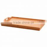 Bamboo Bed Tray Folding Breakfast TV Laptop Tray Table Hospital Serving Tray W' Handles Foldable Legs thumbnail-2