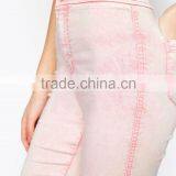 China Supplier Apparel Wholesale New Fashion High End High Waist Women Pink Skinny Jeans thumbnail-3