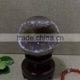 Lovely Open Smile Stone Amethyst Laughing Crystal Geode Ball