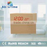 New Fashion Customized Cube Digital LED Wooden Table Clcok thumbnail-1