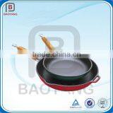 Japanese Colorful Enamel Coated Cast Iron Cookware With Wooden Handles thumbnail-2