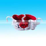 8oz High Quality Heart Shape Ceramic Couple Mugs Holiday Gift thumbnail-1