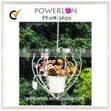 Heart Shape Antique White Matal Hanging Flower Pots thumbnail-1