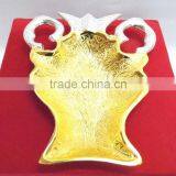 Promotional Gift, Corporate Gift Item Gold and Silver Plated Unique Style Brass Tray thumbnail-2