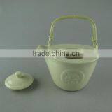 Cream Ceramic Tea Pot With Cheap Price in Stocked thumbnail-2