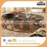 Deluxe Living Room Stainless Steel Marble Console Table in Golden Color F818G thumbnail-3