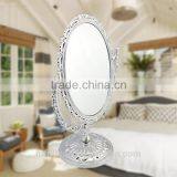 Plastic Double Sides Heart-shaped 2x Magniying Cosmetic Mirror High Quality Free Standing Desktop Mirror thumbnail-5