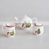 3 Piece Porcelain Christmas Tea Set thumbnail-1
