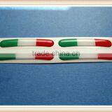 SET 0F 4 DOMED ITALIAN FLAG WHEEL RIM STICKERS v003