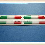 SET 0F 4 DOMED ITALIAN FLAG WHEEL RIM STICKERS V003 thumbnail-1
