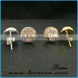 Funky Silver Stud Druzy Earrings, Turquoise Druzy Stud Earrings thumbnail-6