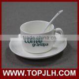 Sublimation Coated White Porcelain Small Fancy Coffee Cup Set thumbnail-4