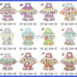 Handmade 18 Inch Doll Outfit Summer Floral Ruffle Top Ruffle Short Pants Clothing Set for Dolls thumbnail-4