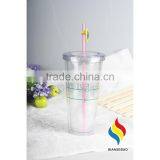 With Figurines Straw Clear Double Wall Plastic Acrylic Tumbler thumbnail-2
