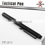 Aluminum Tactical Pen CNC machined black coated CROWN BEZEL