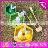 New Design Kids Funny Wooden Bee Toys Custom Children Wooden Cartoon Bee Toys W01B039 thumbnail-2