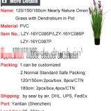 120 / 150 / 180 cm Nearly Nature Synthetic Grass Potted Onion Grass With Dendrobium Flowers Artificial Pots Plant for Decoration thumbnail-5
