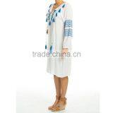 Long Sleeve Embroidery Boho Midi Dress Summer thumbnail-3