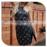 Newest Black Fish Cut Bodycon Sequin Dress 2016 Backless Girl Sexy Image of Scales Midi Dress thumbnail-2