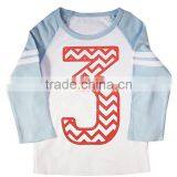 Baby Boys' Names Unique Pictures Ruffle Raglan Birthday Chevron Stripe Raglan T-shirt thumbnail-2