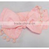 Wholesale Lovely Pom Pom Headband In Plain Pale Pink thumbnail-5