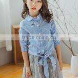 Zm35742a Latest Fashion Long Sleeve Design Blouse Korean New Model Shirts thumbnail-1