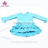 Ruffle Hem Blue Top With Owl Animal Prints Ruffle Pants Outfits Set Toldder Girl Clothing Set LBYTZ001-37 thumbnail-2