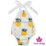 Summer Ocean Style Halter Sleeveless Design Retro Cotton Baby Girls Vintage Climbing Floral Romper thumbnail-3