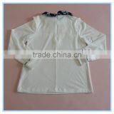 Wholesale OEM Children Girls Cotton Long Sleeve Shirt, Girls Boutique t Shirt With Flower Printed Turn Over Neck thumbnail-2