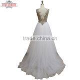 OEM Long Floor-length White A Line Wedding Dress thumbnail-2