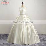 OEM Long Floor-length Beige Bridal Gown Wedding Dress thumbnail-3