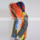 Myfur Customized Rainbow Colored Fox Fur Lined Parkas In Top Quality thumbnail-1