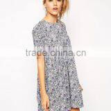 Reclaimed Vintage Smock Dress In Floral Print With Tie Back thumbnail-2