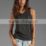 woman elastic tank top