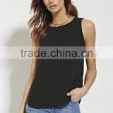 2016 High Quality Plain Dyed Cotton Fashionable Summer Sleeveless Smart Casual Blouse thumbnail-2